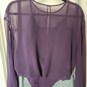 Aritzia Purple Bodysuit Blouse